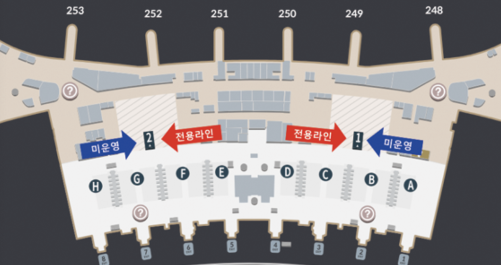 인천공항 제2터미널(T2) 스마트패스 사용가능 출국장