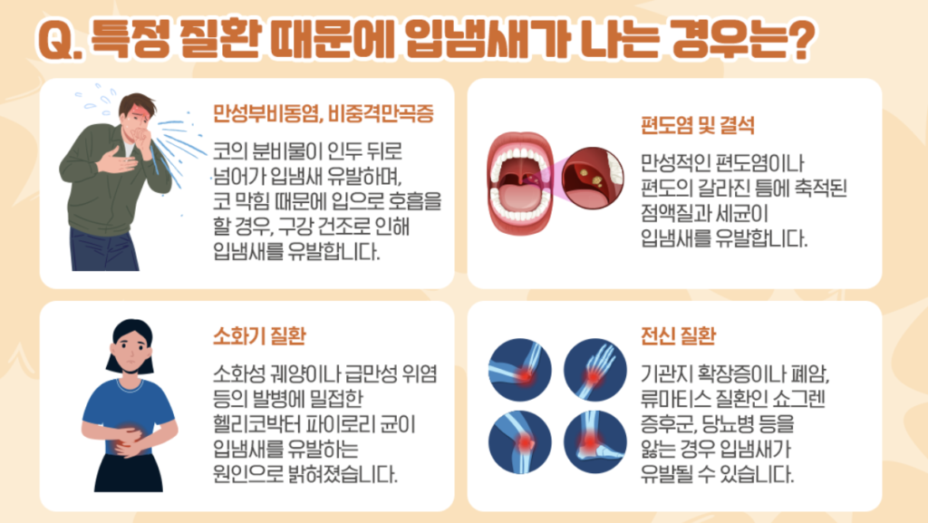 입냄새를 유발하는 질환