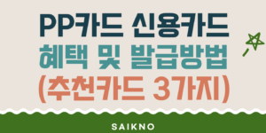PP카드 신용카드 혜택 및 발급방법 (추천카드 3가지)