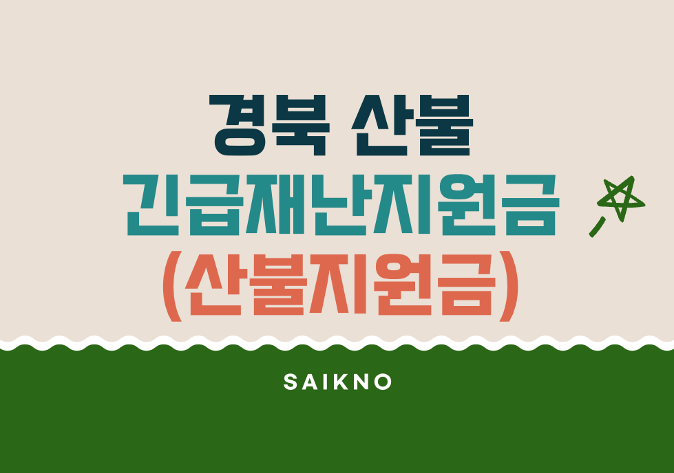 경북 산불 긴급재난지원금(산불지원금)