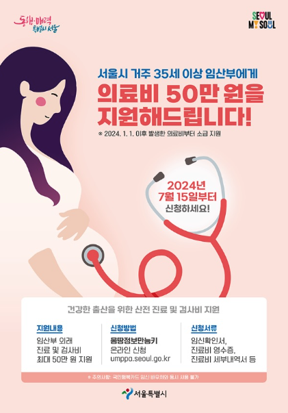 서울시 35세 이상 임산부 의료비 지원사업