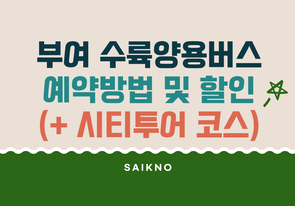 부여 수륙양용버스 예약방법 및 할인(시티투어 코스)