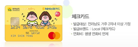전남 다자녀행복카드 체크카드