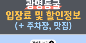 광명동굴 입장료 및 할인정보(주차장, 맛집)