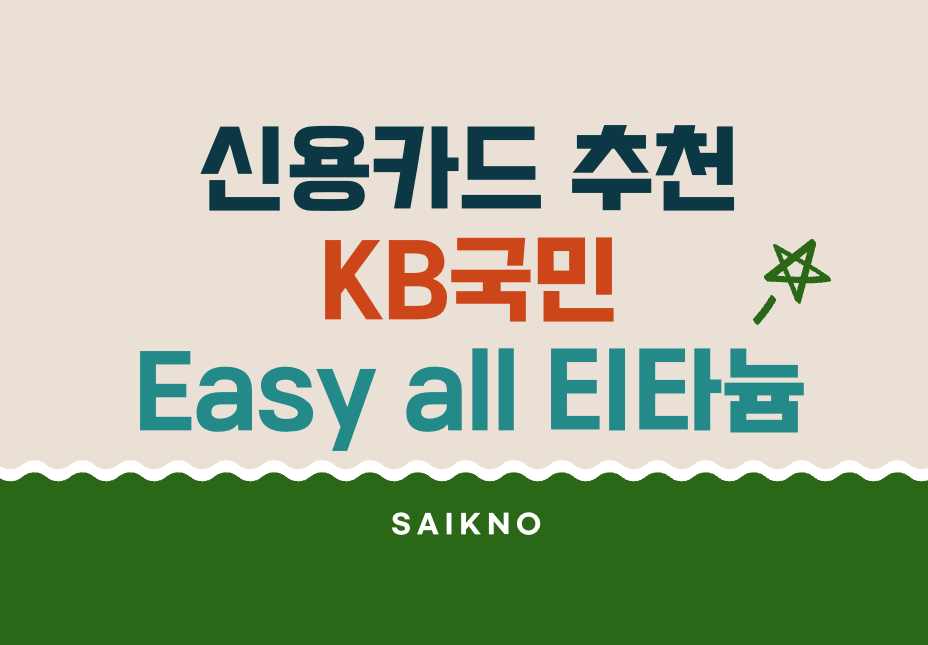 신용카드 추천(KB국민 Easy all 티타늄카드)