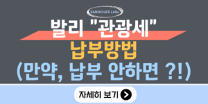발리 관광세 납부방법(납부 안하면 어떻게 될까)