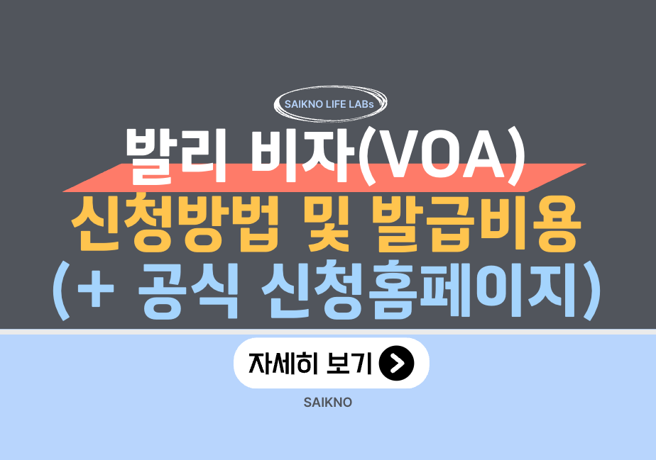 발리 비자(VOA) 신청방법 및 발급비용(공식 신청홈페이지)