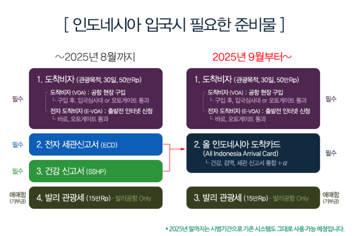발리(인도네시아) 입국 시 필요서류