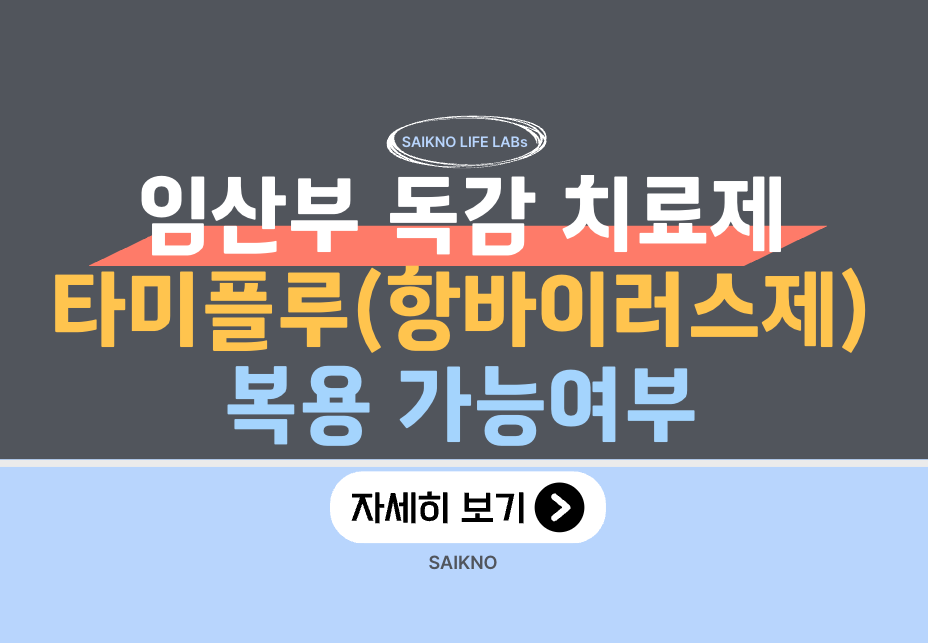 임산부 독감 치료제 타미플루(항바이러스제) 복용 가능여부
