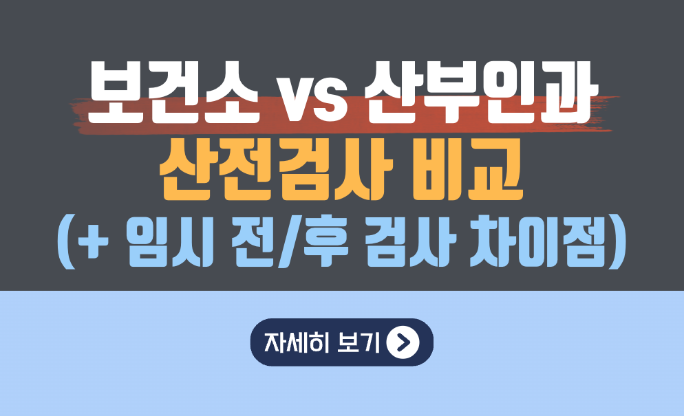 보건소 vs 산부인과 산전검사 비교(임신 전, 후 검사 차이점)
